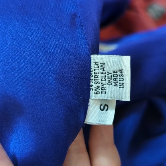 Ramy Brook One Shoulder Blouson Satin Silk Dress Blue S party cocktail nye glam - Picture 9 of 10